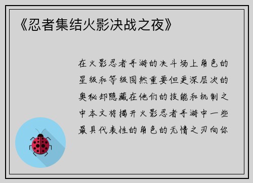 《忍者集结火影决战之夜》